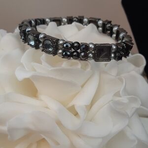 2 PC Set Pewter Magnetic Necklace And Bracelet
